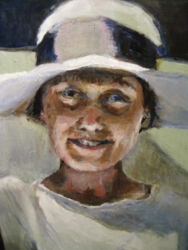 Portret Janet, schilderij, 30x40 cm
